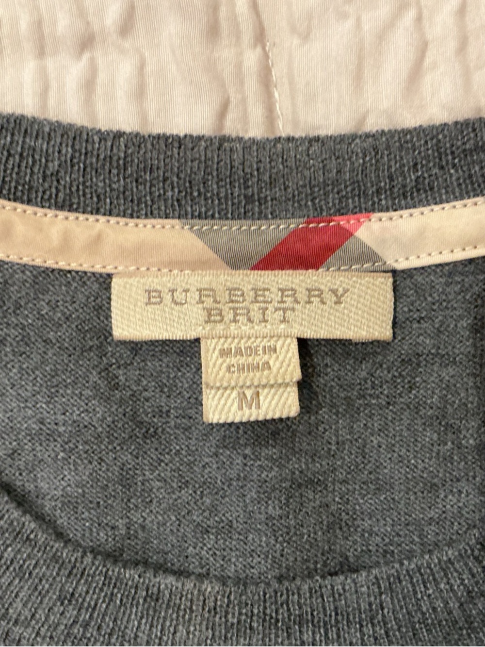 Authentic Burberry Gray Merino Wool Sweater